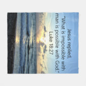 美しいルカ18:27日の出 フリースブランケット (正面(横))