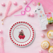 美しいルビー記念日 ペーパープレート (パーティー)