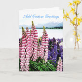 美しいルピナス属のカスタムな挨拶状 カード (黄色い花)