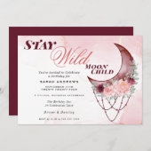 美しいルースティック三日月曼荼羅 招待状 (正面/裏面)