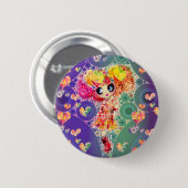 美しいレインボーかわいいガールピンキップ原宿 缶バッジ (正面&裏面)