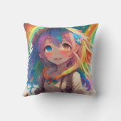 美しいレインボーアニメガール クッション (裏面)