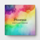 美しいレインボーカラーと引用文 フォトプラーク (正面)