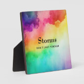 美しいレインボーカラーと引用文 フォトプラーク (正面)