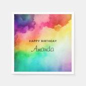 美しいレインボーカラー抽象デザイン-パーティー スタンダードカクテルナプキン (正面)