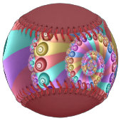 美しいレインボーカラー抽象芸術フラクタルアート名 ソフトボール (裏面)