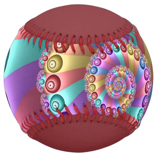 美しいレインボーカラー抽象芸術フラクタルアート名 ソフトボール (裏面)