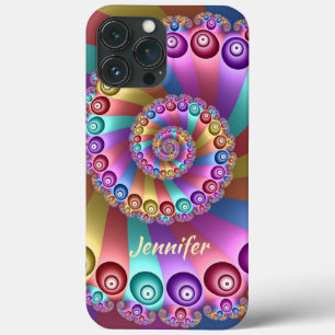 美しいレインボーカラー抽象芸術フラクタルアート名 iPhone 13 PRO MAXケース