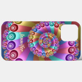美しいレインボーカラー抽象芸術フラクタルアート名 Case-Mate iPhoneケース (裏面 (横))