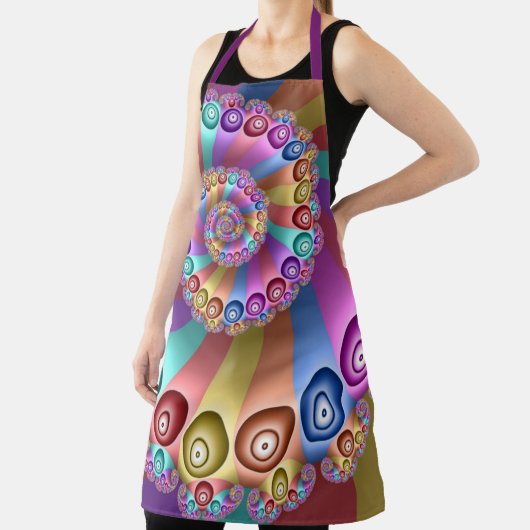 美しいレインボーカラー抽象芸術フラクタルアート エプロン (インサイチュ)