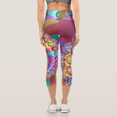 美しいレインボーカラー抽象芸術フラクタルアート カプリレギンス (裏面)