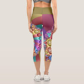美しいレインボーカラー抽象芸術フラクタルアート カプリレギンス (裏面)