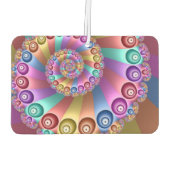 美しいレインボーカラー抽象芸術フラクタルアート カーエアーフレッシュナー (裏面)