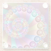 美しいレインボーカラー抽象芸術フラクタルアート ガラスコースター (裏面)