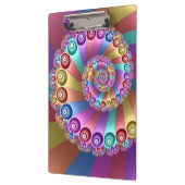 美しいレインボーカラー抽象芸術フラクタルアート クリップボード (左)