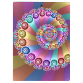 美しいレインボーカラー抽象芸術フラクタルアート クリップボード (裏面)