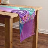 美しいレインボーカラー抽象芸術フラクタルアート ショートテーブルランナー (インサイチュ)