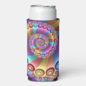 美しいレインボーカラー抽象芸術フラクタルアート スリム缶クーラー (Seltzer正面)