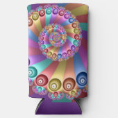 美しいレインボーカラー抽象芸術フラクタルアート スリム缶クーラー (正面)