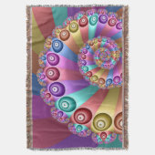 美しいレインボーカラー抽象芸術フラクタルアート スローブランケット (正面縦)