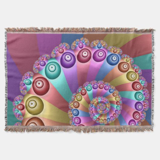 美しいレインボーカラー抽象芸術フラクタルアート スローブランケット (正面)