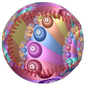 美しいレインボーカラー抽象芸術フラクタルアート ソフトボール (正面左)