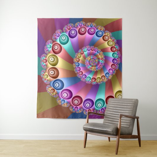 美しいレインボーカラー抽象芸術フラクタルアート タペストリー (インサイチュ)