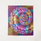 美しいレインボーカラー抽象芸術フラクタルアート タペストリー (正面)