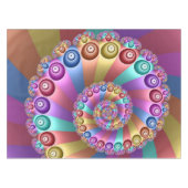 美しいレインボーカラー抽象芸術フラクタルアート テーブルクロス (正面(横))