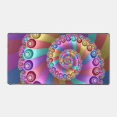 美しいレインボーカラー抽象芸術フラクタルアート デスクマット (正面)