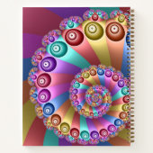 美しいレインボーカラー抽象芸術フラクタルアート ノートブック (裏面)