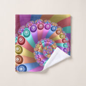 美しいレインボーカラー抽象芸術フラクタルアート バスタオルセット (ウォッシュタオル)