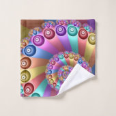 美しいレインボーカラー抽象芸術フラクタルアート バスタオルセット (ウォッシュタオル)