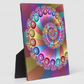 美しいレインボーカラー抽象芸術フラクタルアート フォトプラーク (側面)