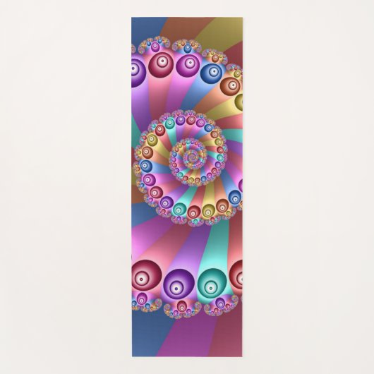 美しいレインボーカラー抽象芸術フラクタルアート ヨガマット (正面)