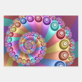 美しいレインボーカラー抽象芸術フラクタルアート ラッピングペーパーシート (正面2)