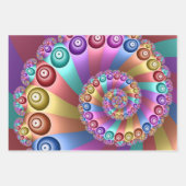 美しいレインボーカラー抽象芸術フラクタルアート ラッピングペーパーシート (正面3)