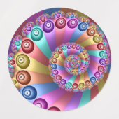 美しいレインボーカラー抽象芸術フラクタルアート ラベル (デザイン1)