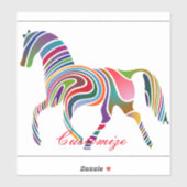 美しいレインボーカラー馬サンダー_コーブ シール (シート)