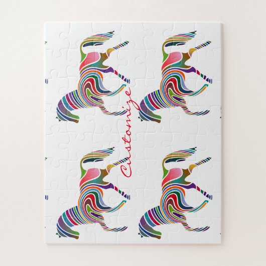 美しいレインボーカラー馬サンダー_コーブ ジグソーパズル (縦)