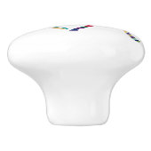 美しいレインボーカラー馬サンダー_コーブ セラミックノブ (側面)