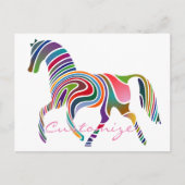 美しいレインボーカラー馬サンダー_コーブ ポストカード (正面)