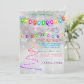 美しいレインボークールクリスマスツリー招待状 招待状 (スタンド正面)