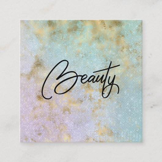 *~*美しいレインボーグライマー金ゴールド名刺 スクエア名刺 (正面)