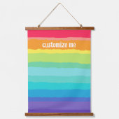 美しいレインボーパーソナライズされた芸術的ゲイプライド 吊り下げ型タペストリー (正面)