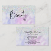 *～*美しいレインボーホログラムグリッター 名刺 (正面/裏面)