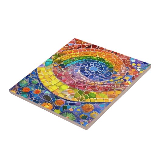 美しいレインボー抽象芸術フェイクモザイクアート タイル (側面)
