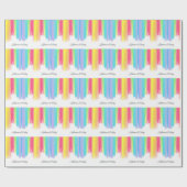 美しいレインボー結婚パーソナライズされたズ ラッピングペーパー (フラット)