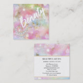 *~*美しいレインボー金ゴールド名グランジ刺 スクエア名刺 (正面/裏面)