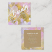 *～*美しいレインボー・ゴールドフォイル・スクリプト名刺 スクエア名刺 (正面/裏面)